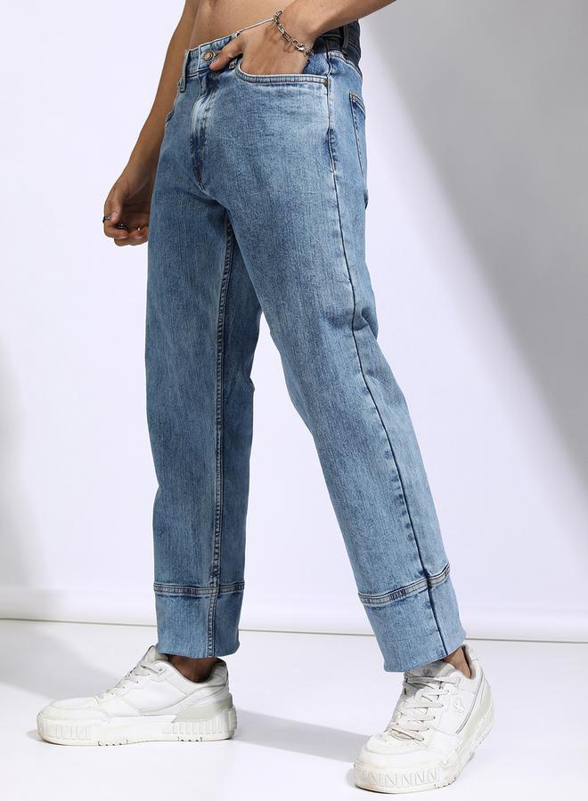 HIGHLANDER Mid-Rise Straight Fit Faded Stretchy Jeans - Image 4