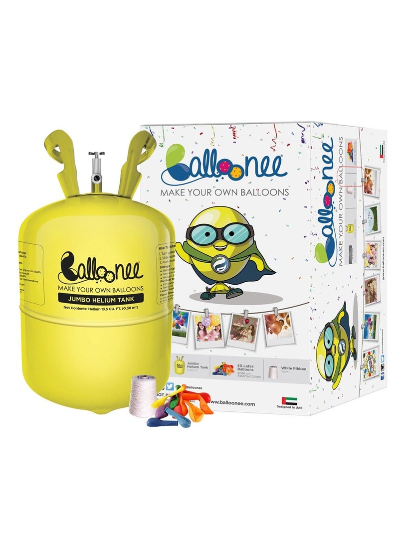 Balloonee Jumbo Disposable Helium Party Kit - 50 Balloons - Image 2