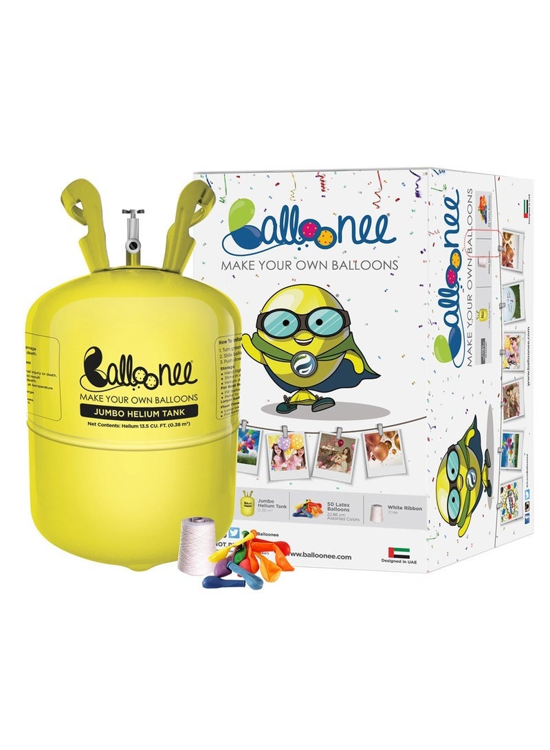 Balloonee Jumbo Disposable Helium Party Kit - 50 Balloons - Image 1