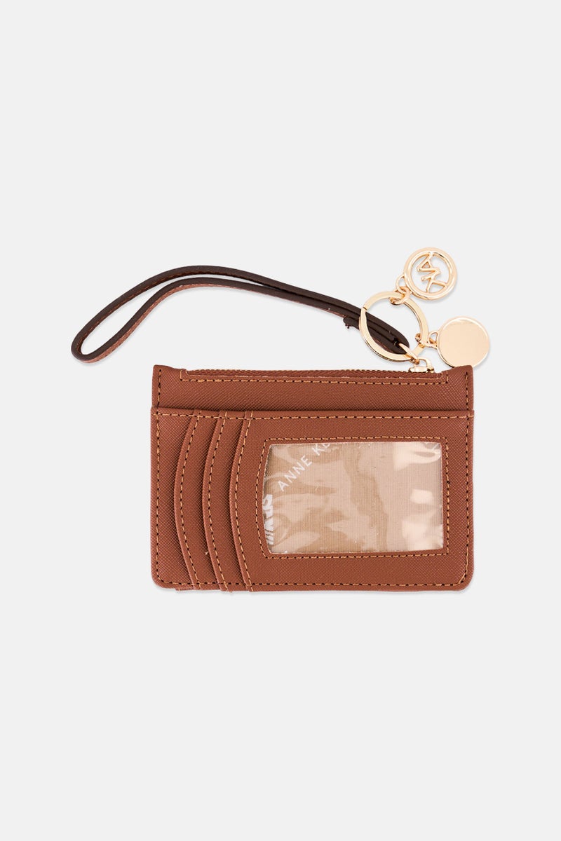 ANNE KLEIN حامل بطاقات شعار العلامة التجارية للنساء، بني - Image 2