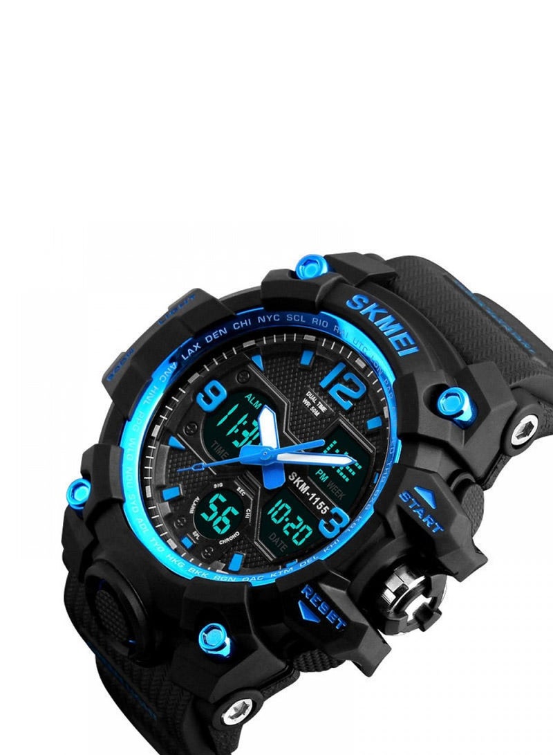 Men's Waterproof Silicone Analog + Digital Wrist Watch 1155 - Image 2