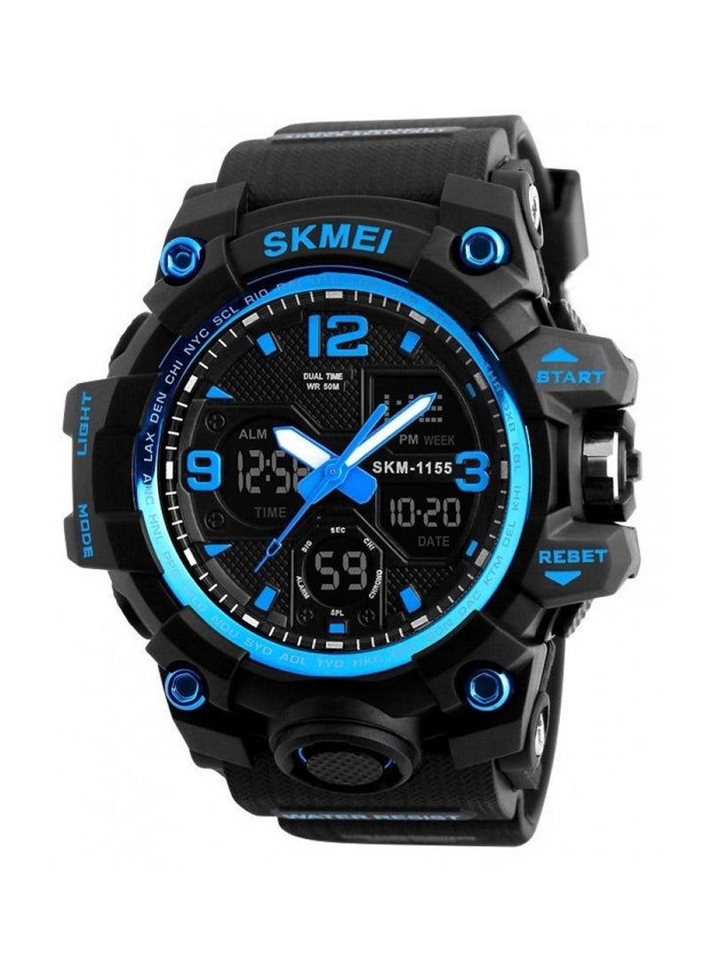 Men's Waterproof Silicone Analog + Digital Wrist Watch 1155 - Image 1