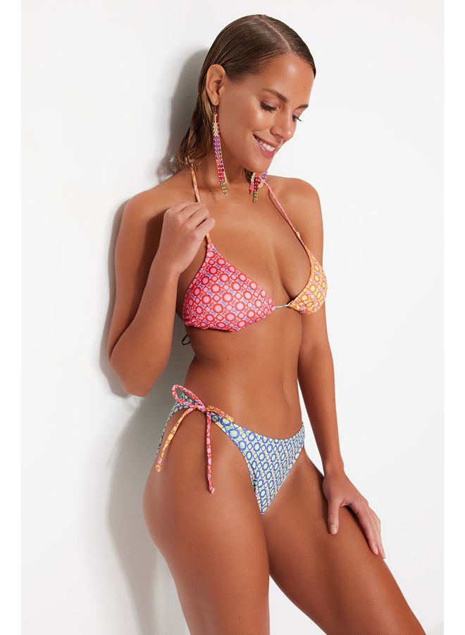 Geometric Patterned Triangle Tie Bikini Set TBESS22BT0002