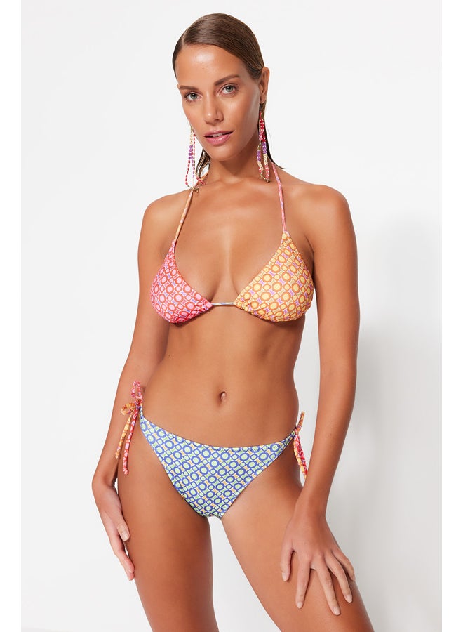Geometric Patterned Triangle Tie Bikini Set TBESS22BT0002
