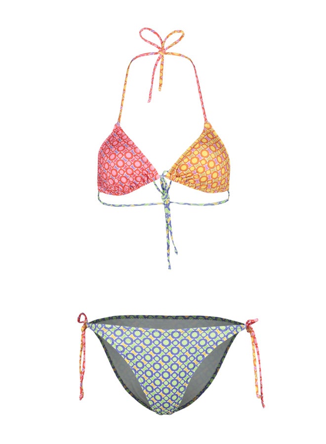 Geometric Patterned Triangle Tie Bikini Set TBESS22BT0002