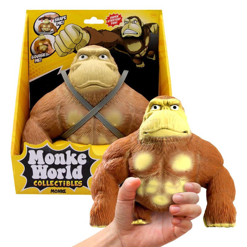MonkeWorld لعبة قرد مونيك وورلد المرنة الأصلية، ألعاب ضغط عصرية، لعبة فidget، قرد محشو، ألعاب قابلة للضغط للأطفال والبالغين، دمى حيوانات (مونيك الأصلية) - Image 1