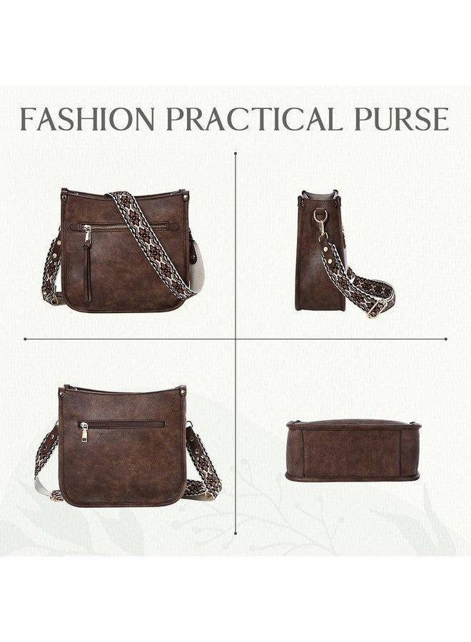 Vaschy Crossbody Bag Purse For Womenfashion Vegan Leather Hobo Handbag Shoulder Bag Purse With Guitar Strap Coffee - Image 4