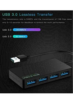 نيبمينينت محور USB 3.0، 4 منافذ رفيع للغاية، محول محور USB 3.0 محمول عالي السرعة، توسعة متعددة، كابل موزع محول USB لجهاز الكمبيوتر، اللابتوب، سطح المكتب، PS3، Xbox، Wii، MAC  - Image 3