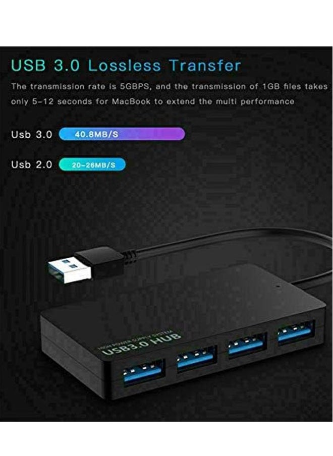 NIBEMINENT USB Hub 3.0, 4 Ports Ultra Slim USB 3.0 Hub Adapter Portable High Speed Expansion Multi USB Hub Splitter Adapter Cable for PC Laptop, Desktop, PS3, Xbox, Wii, MAC  - Image 3