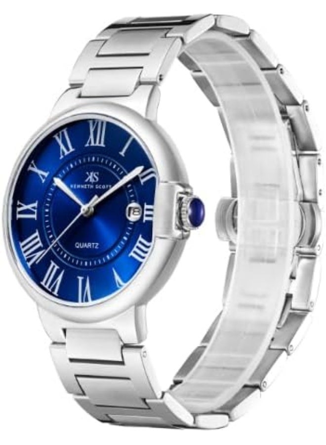 كينيث سكوت ساعة يد رجالية بعقارب مينا كحلي - Image 2