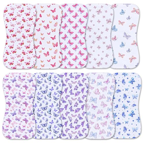Benoxine 10Pack Burp Cloths for Baby Boys and Girls Organic Baby Burp ClothBaby Washcloths Burp Rags Large Neutral Burp Clothes for Newborn - Image 1