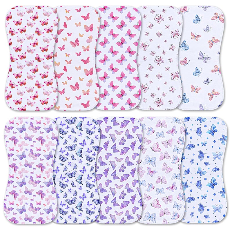 Benoxine 10Pack Burp Cloths for Baby Boys and Girls Organic Baby Burp ClothBaby Washcloths Burp Rags Large Neutral Burp Clothes for Newborn - Image 2