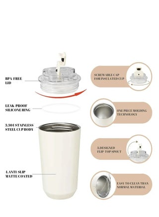 320ML Beverage Cup Travel Portable Car Drinking Cup Stainless Steel Vacuum Leak proof 320ML Coffee Thermos（Purple） - view 3