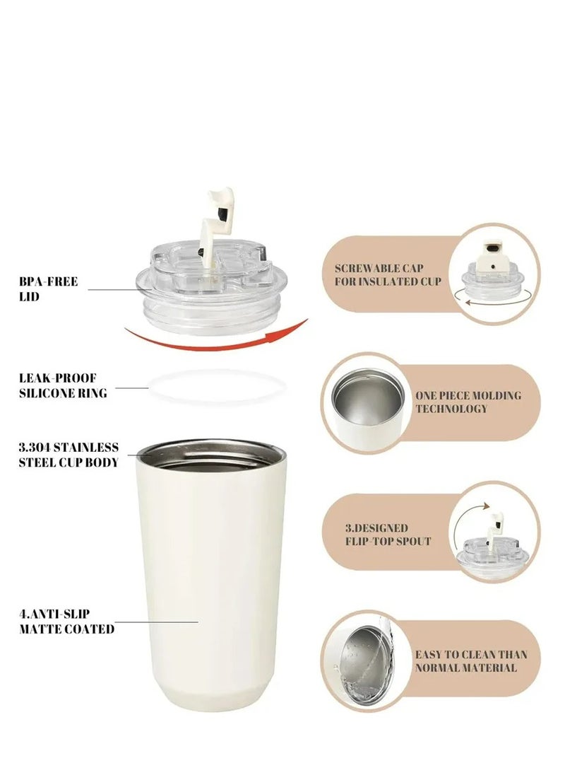 smeg 320ML Beverage Cup Travel Portable Car Drinking Cup Stainless Steel Vacuum Leak proof 320ML Coffee Thermos（Purple）  - Image 3