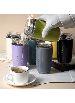 320ML Beverage Cup Travel Portable Car Drinking Cup Stainless Steel Vacuum Leak proof 320ML Coffee Thermos（Purple） - view 5