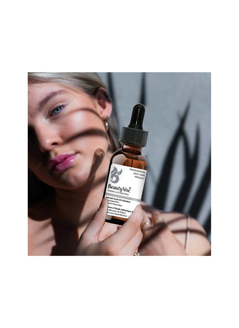 BEAUTY VOC Salicylic Acid 2% Solution to combat acne and blemishes, exfoliates pores, reduces breakouts and promotes clear, radiant skin for a smoother complexion, 30ml  - Image 2