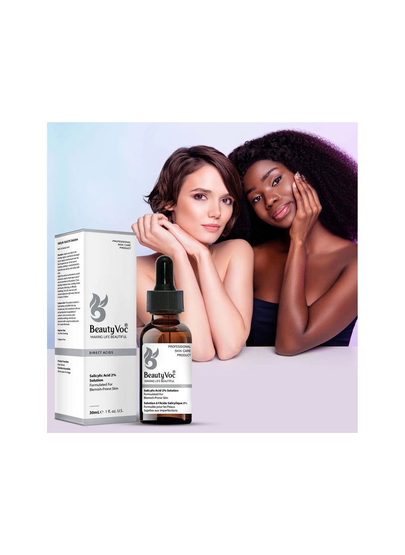 BEAUTY VOC Salicylic Acid 2% Solution to combat acne and blemishes, exfoliates pores, reduces breakouts and promotes clear, radiant skin for a smoother complexion, 30ml  - Image 3