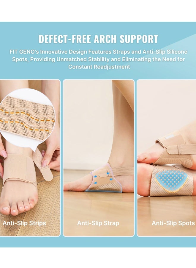 دعامات تقوس القدم لتخفيف التهاب اللفافة الأخمصية، دعامة تقوس القدم مع تقويمات مدمجة - للأقدام المسطحة، ذات التقوس العالي والمنخفض، للجنسين - Image 3