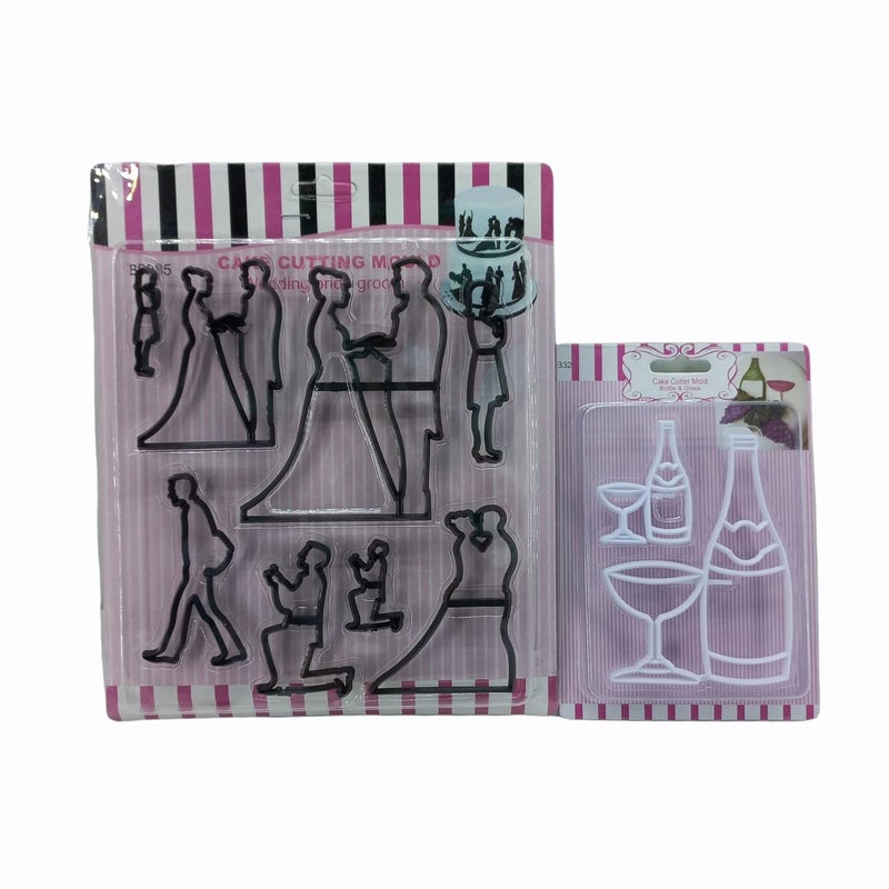 Bake Bully Bake Bully Silhouette Set Cookie Cutter Wedding and Wine Bottle Theme - Image 1