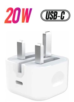 Type C Fast Charger PD 20W Power Adapter for iPhone 13 12 11 14 Series Plug PD Power Adapter Wall Plug Compatible with iPhone 14 13 13pro 12 Pro Max 12 Mini SE White