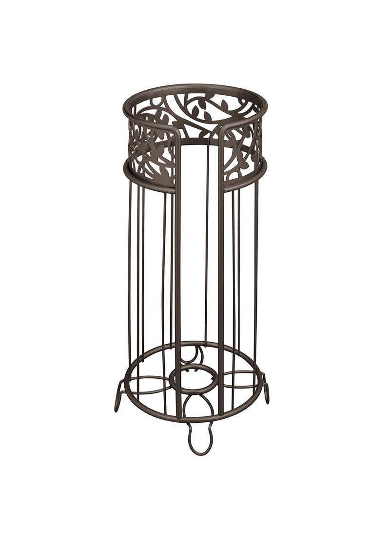 InterDesign iDesign Vine Free Standing Toilet Paper Holder for Bathroom - Bronze 6.25"" x 6.25"" x 15.25""  - Image 1
