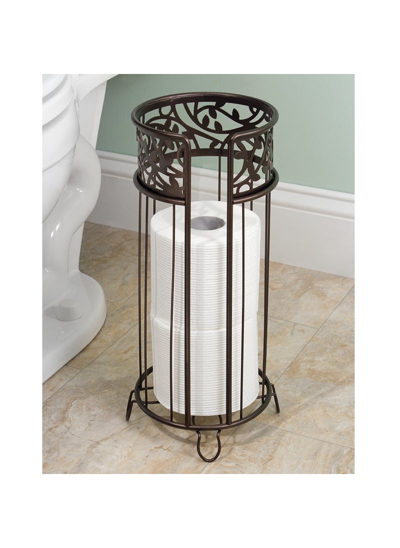 InterDesign iDesign Vine Free Standing Toilet Paper Holder for Bathroom - Bronze 6.25"" x 6.25"" x 15.25""  - Image 2