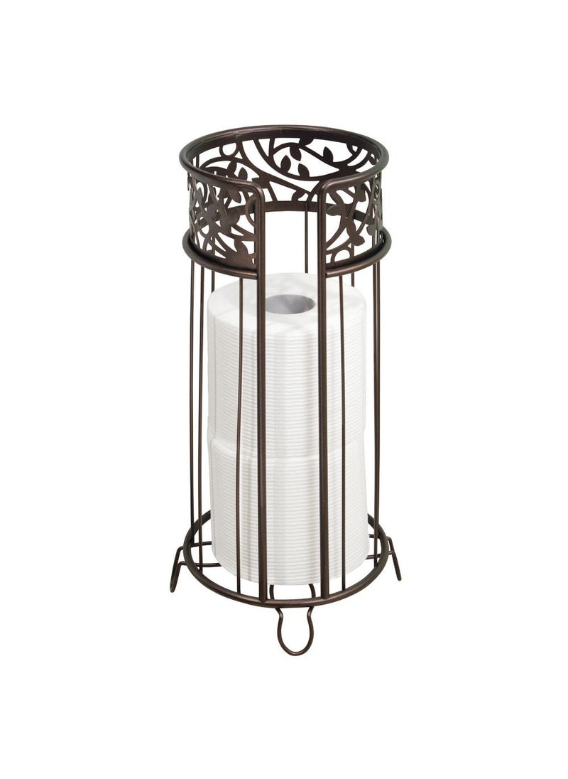 InterDesign iDesign Vine Free Standing Toilet Paper Holder for Bathroom - Bronze 6.25"" x 6.25"" x 15.25""  - Image 3