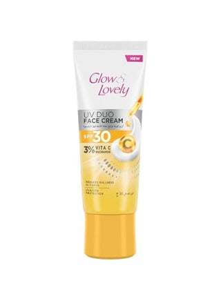 GLOW & LOVELY UV Duo Face Cream, SPF 30, with 3% Vitamin C and Niacinamide, Reduces Dullness in 7 Days, 50g