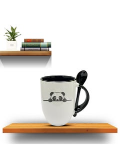 Cute Panda Ceramic Mug with Spoon – 330ml – Black Handle & Interior – Adorable Coffee & Tea Mug – Perfect Gift for Animal Lovers & Office Use - pzsku/Z23E24ED2BCD8893B7ED7Z/45/1741081000/03aac4e0-5411-46de-af3a-f475033b720f