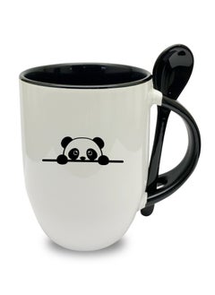 Cute Panda Ceramic Mug with Spoon – 330ml – Black Handle & Interior – Adorable Coffee & Tea Mug – Perfect Gift for Animal Lovers & Office Use - pzsku/Z23E24ED2BCD8893B7ED7Z/45/1741081000/2a784dea-9ec1-4de2-9ad8-71bc5af6b3a2