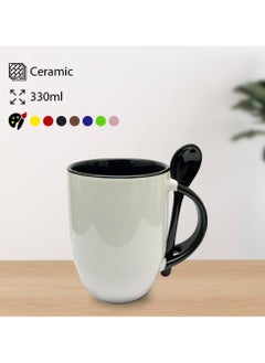 Cute Panda Ceramic Mug with Spoon – 330ml – Black Handle & Interior – Adorable Coffee & Tea Mug – Perfect Gift for Animal Lovers & Office Use - pzsku/Z23E24ED2BCD8893B7ED7Z/45/1741081000/d499f21d-072c-449b-9d48-edb2f1e2a8e7