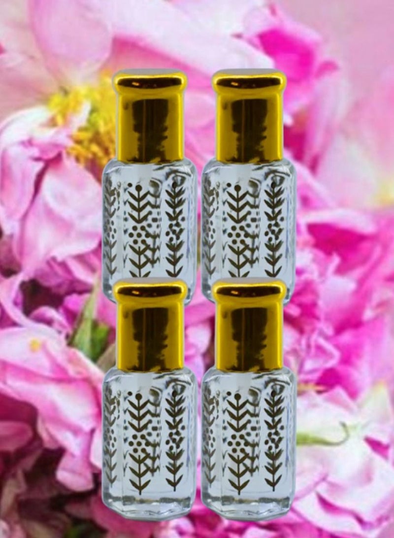 4 قطع عطر ورد اسطنبول ثابت وفواح عبوة اقتصادية 6 مل