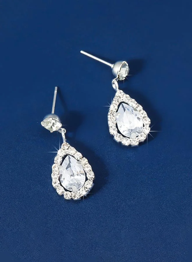 تايك تو Take Two Embellished Rhinestone Drop Earrings