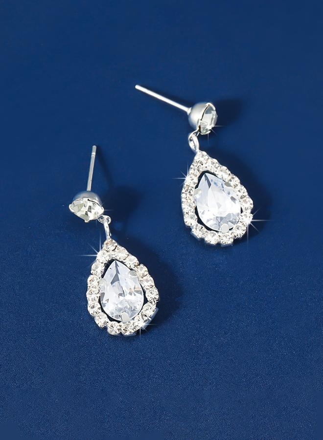 Styli Embellished Rhinestone Drop Earrings - Image 4