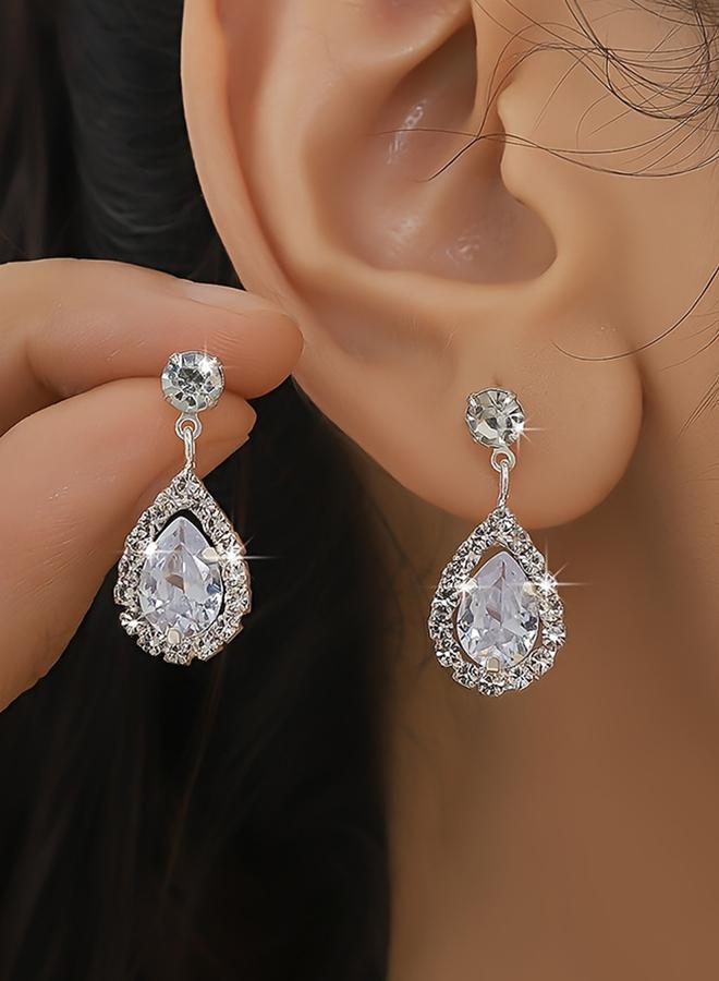 Styli Embellished Rhinestone Drop Earrings - Image 1