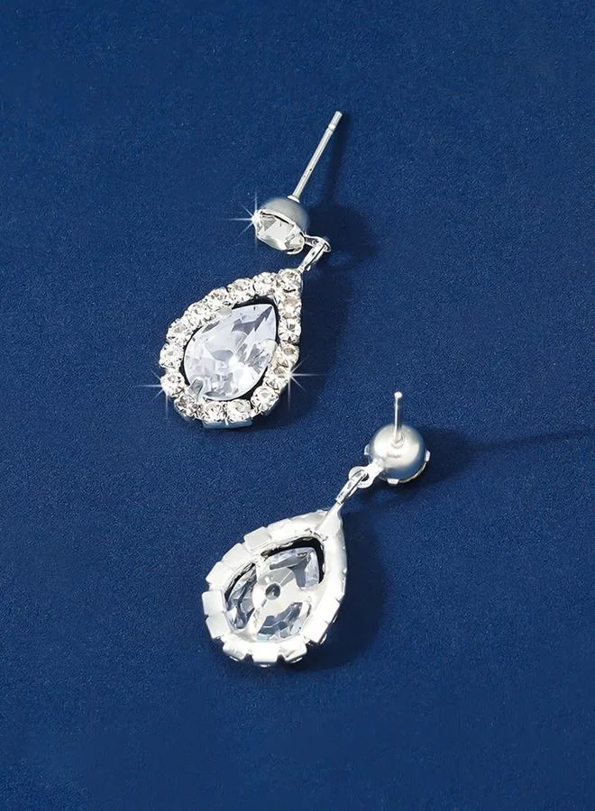 تايك تو Take Two Embellished Rhinestone Drop Earrings