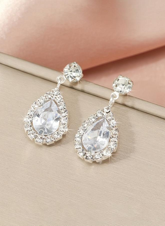 Styli Embellished Rhinestone Drop Earrings - Image 3