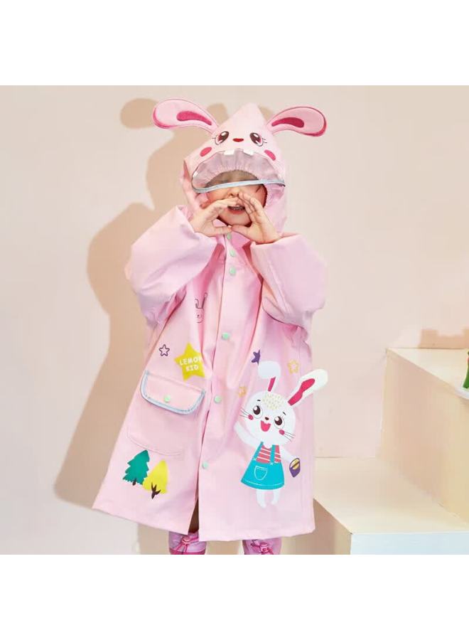 Lemon Baby Children's Raincoat Boys Girls Poncho Style Elementary School Rain Gear Tina Rainbow Star Rabbit S - Image 4