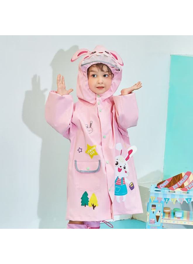 Lemon Baby Children's Raincoat Boys Girls Poncho Style Elementary School Rain Gear Tina Rainbow Star Rabbit S - Image 2