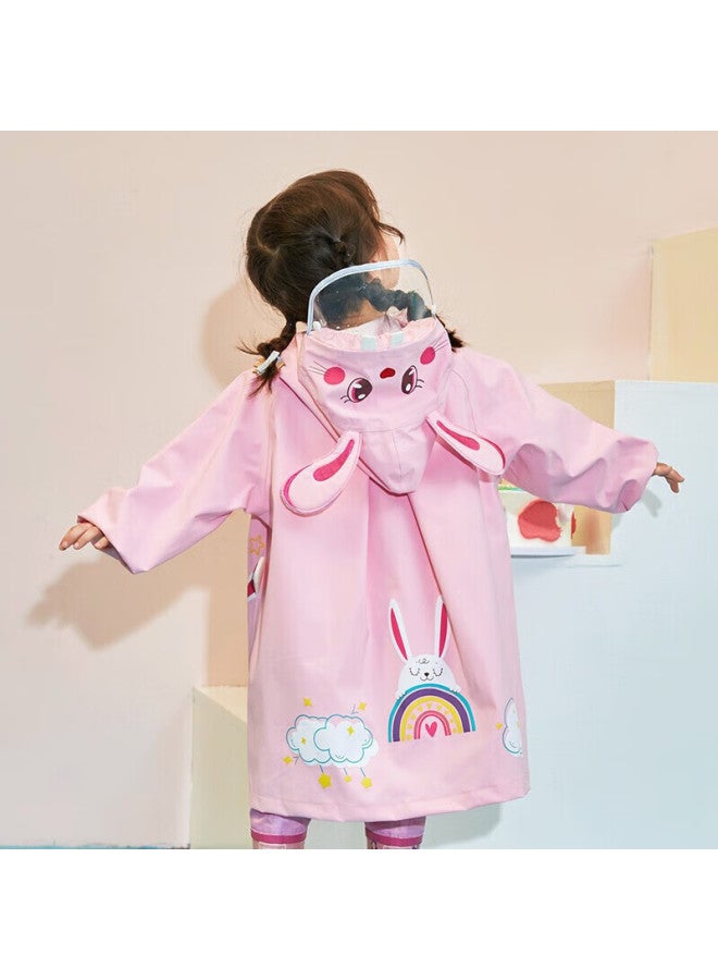 Lemon Baby Children's Raincoat Boys Girls Poncho Style Elementary School Rain Gear Tina Rainbow Star Rabbit S - Image 3