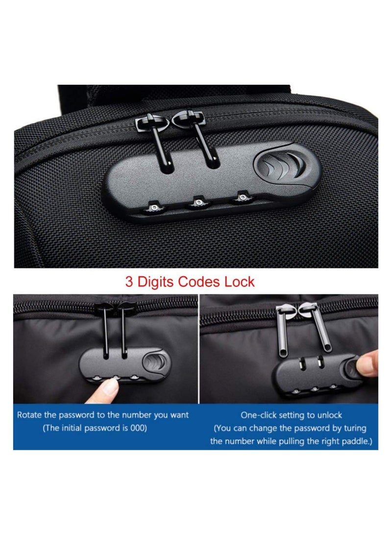 أوزوكو شنطة كتف مضادة للسرقة كروس مقاومة للماء مع منفذ شحن USB , خفيفة الوزن لون اخضر جيشي - Image 5