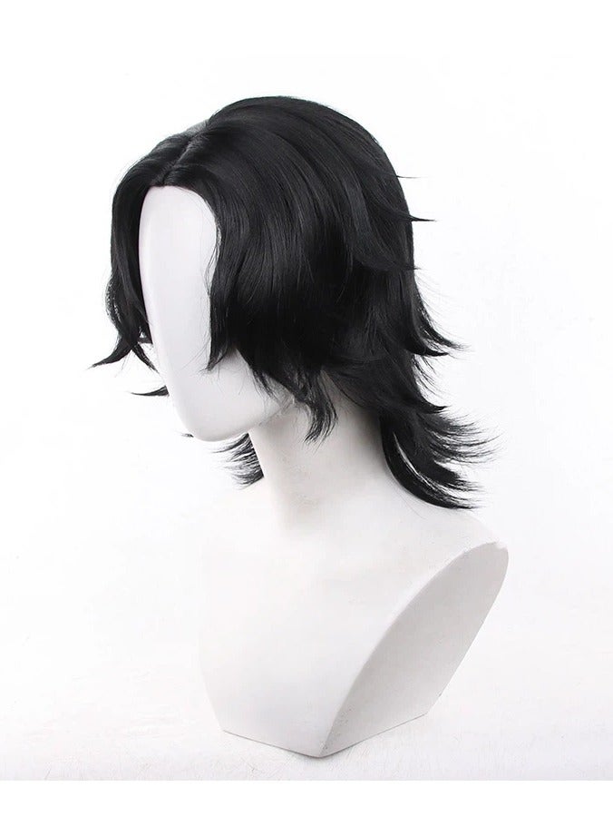 general One Piece Portgas D. Ace Cosplay Wig Black Curly Middle Part Hair for Anime Halloween Costume - Image 3