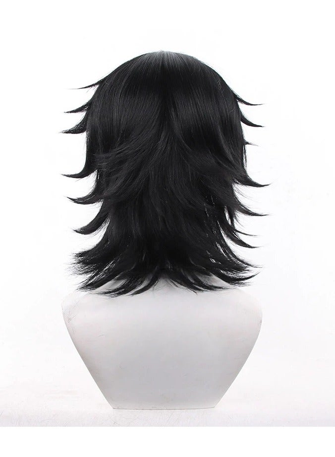 general One Piece Portgas D. Ace Cosplay Wig Black Curly Middle Part Hair for Anime Halloween Costume - Image 2