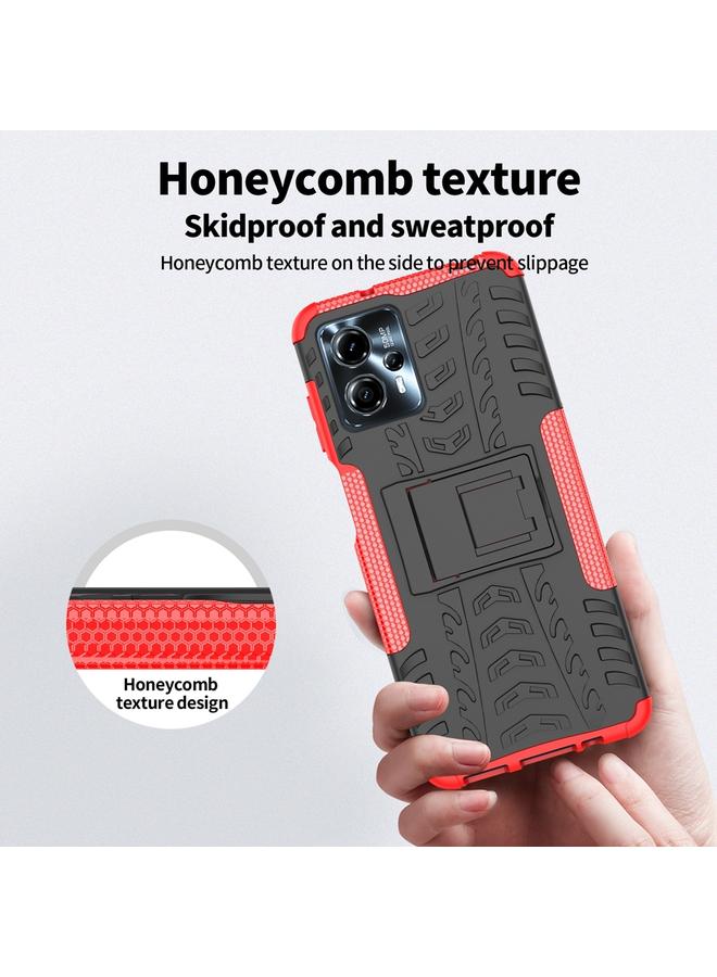 اس-توب جراب لهاتف Motorola Moto G53 مصنوع من مادة TPU + PC مع حامل - Image 3