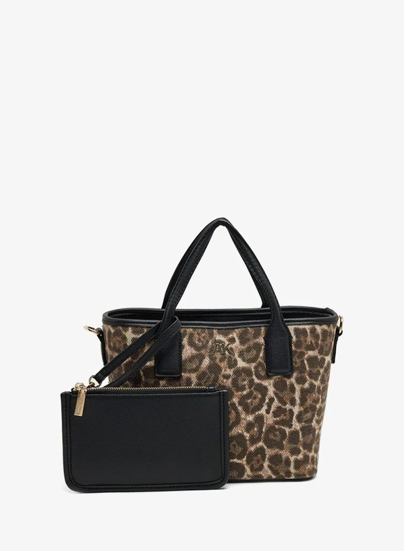 آن كلاين Anne Klein Leopard Printed Satchel Bag Set