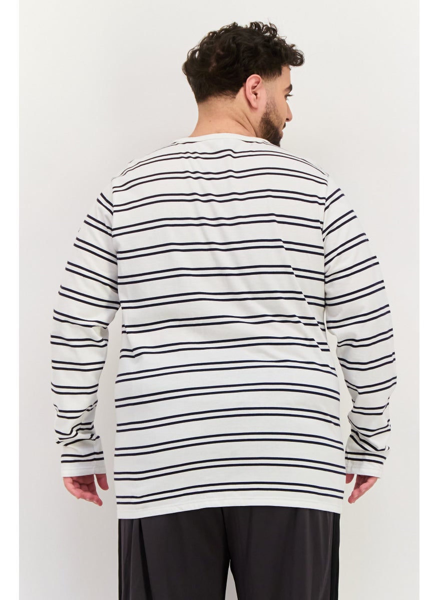 Men Round Neck Stripe Long Sleeves Sweatshirt, White - pzsku/Z23E2AF72082F002A227FZ/45/_/1737641768/27b55d38-c708-4b7f-8630-0a95e22ac18d