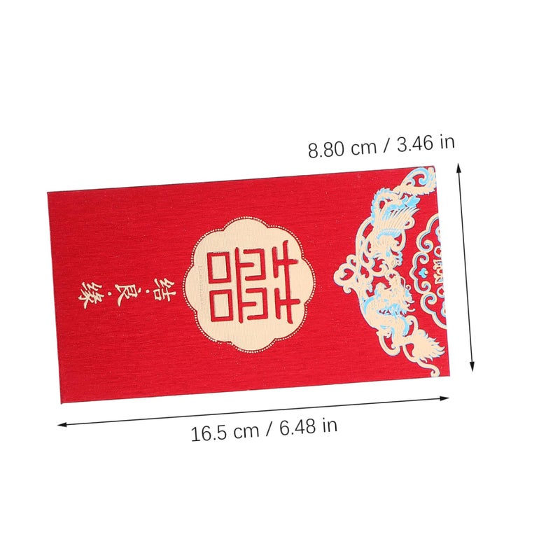Traditional Chinese Wedding Red Envelopes Luck Money Packets Set of 12 for Celebrations - Image 3
