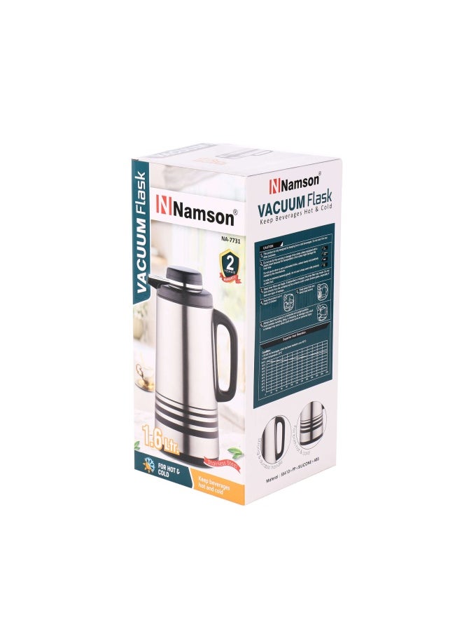 NAMSON Vacuum Flask 1.6L Hot And Cold | Double Walled | Thermalsteel | Na-7731  - Image 5