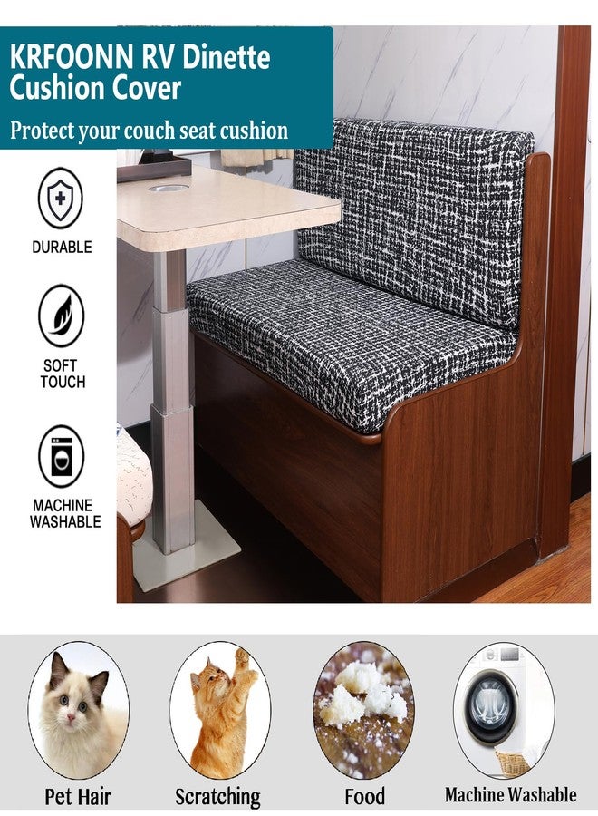 KRFOONN RV Dinette Cushion Covers Stretch Camper Cushions Cover Replacement Couch Cushion Slipcovers Washable Loveseat Slipcovers for Travel Trailer Couch Includes 2 Backrest Cover & 2 Bench Cover, 09 - Image 5