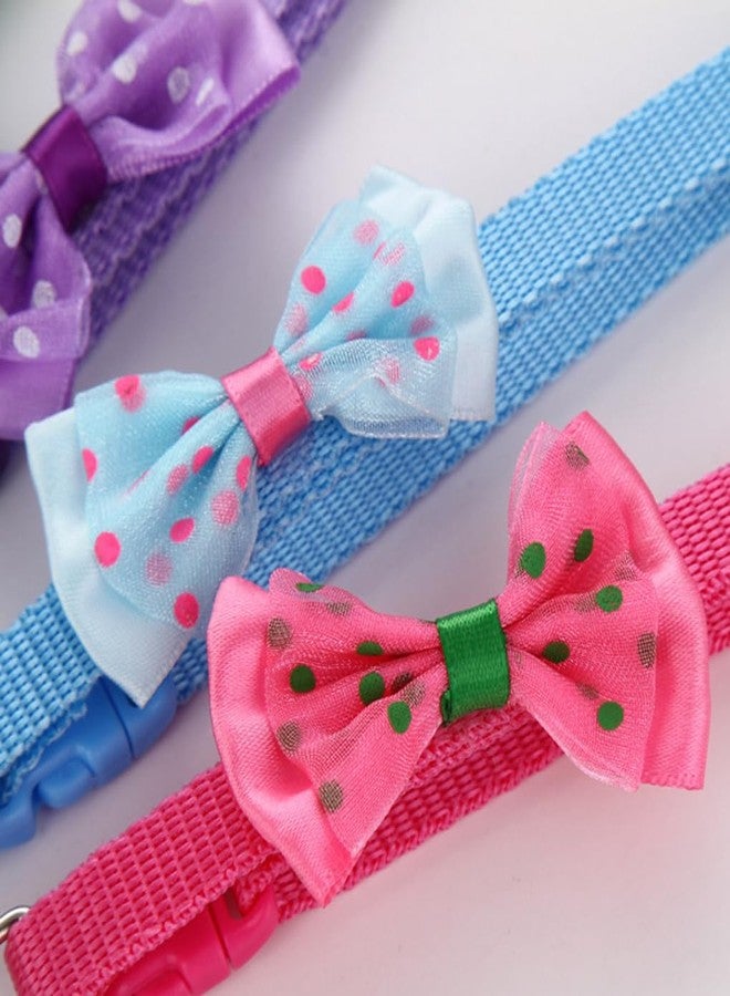 WeimoMonkey 2 Pack Cat Collar with Bells, Puppy Collar with Bells,Cute Small Dog Collar Girls Bowtie Adjustable for XXS Xs Small Tiny Females Dogs Pet Kitten Animal, Blue+Sky Blue - Image 5